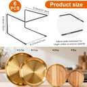 6 Pcs Black Metal Pizza Stands, Pizza Rack Holder With Non-Slip Pads, Food Display Riser For Table Buffet Party, Platter Tray For Serving Dessert, 8.5x8.27x5.9 Inch