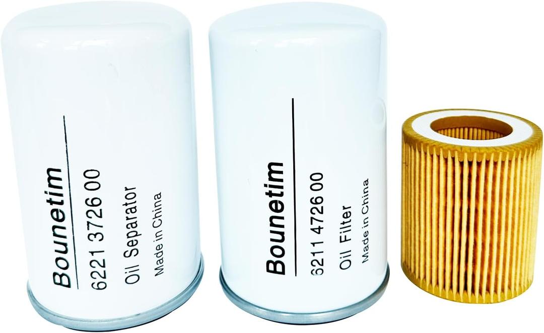 Filter Kit 6221372600 + 6211472600 + 6211473700 Compatible with Quincy Air Compressor Replacement Filter, Filtration Parts for Compressor QGS QRS