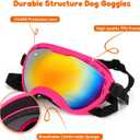 Dog Goggles,UV Protection Dog Sunglasses for Medium-Large Breed,Dogs Eye Protection with Adjustable Strap (Pink)