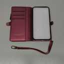 Defencase for iPhone 16 Plus Magnetic Wallet Case Compatible with Magsafe with RFID Blocking Zipper Strap Card Holder for Women Men PU Leather Detachable Case for iPhone 16 Plus (6.7 inch), Wine Red