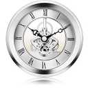 Hicarer 4 1/ 16 Inch Skeleton Clock Insert with Bezel (Silver)