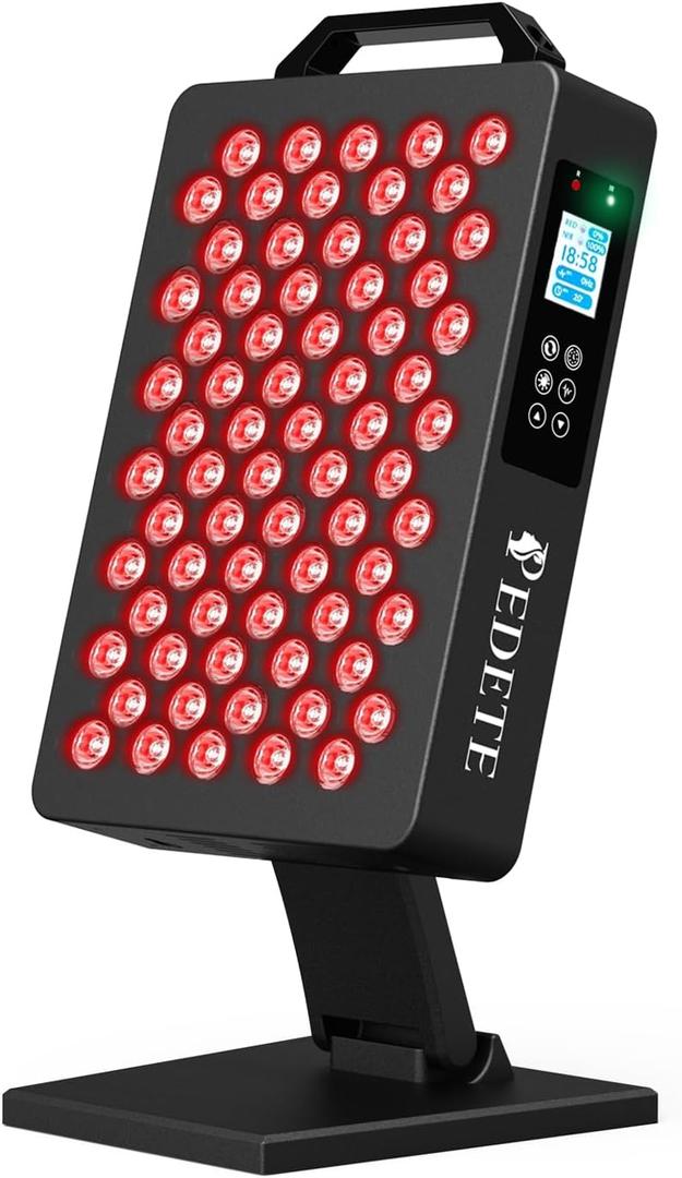 Red Light Therapy for Face and Body, 630nm 660nm 810nm and 850nm Near Infrared Light Therapy Panel, 70 Dual Chip LEDs, High Power LED Light Therapy Device for Skin Care, Sleep, Pain Relief. M70 (Black)
