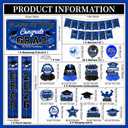 Graduation Decorations Blue Party Decor Set include Congrats Grad Banner Graduation Backdrop Class of 2026 Balloons Party Supplies