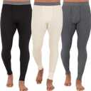 Fruit of The Loom Mens Recycled Premium Waffle Thermal Underwear Long Johns Bottom  3 Packs 4XL