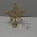 Joiedomi 8 inch Christmas Gold Glitter Star Tree Toppers Metal Lighted with 20 LED Lights for Xmas Decorations, Holiday Party Indoor Decor