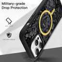 AIGOMARA Magnetic for iPhone 13 Pro Case, Compatible with Magsafe, Glossy Slim Hard PC Back Soft TPU Bumper Protective Shockproof Phone Case, Black