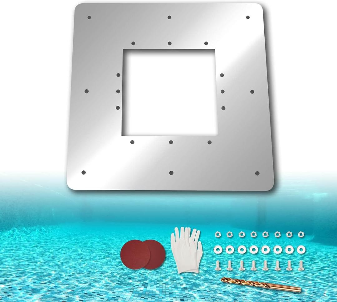 12 X 12 1/2 in Pool Wall Repair Panel, Standard Above Ground Pool Skimmer Wall Repair Kit, Water Return Repair Kit, Repair Rusted Pool Wall, Replace Hayward SP1091LX, SP-2094, 1094H, 10950M