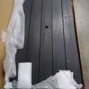 Pamapic 7 PCS Outdoor Dining Set, Spacious HDPE Outdoor Table and Chairs, Wood Grain Patio Furniture Sets with Elegant Armrest, All-Weather Patio Dining Table with Umbrella Hole, Black (7-Piece Rectangular (Seats 6))