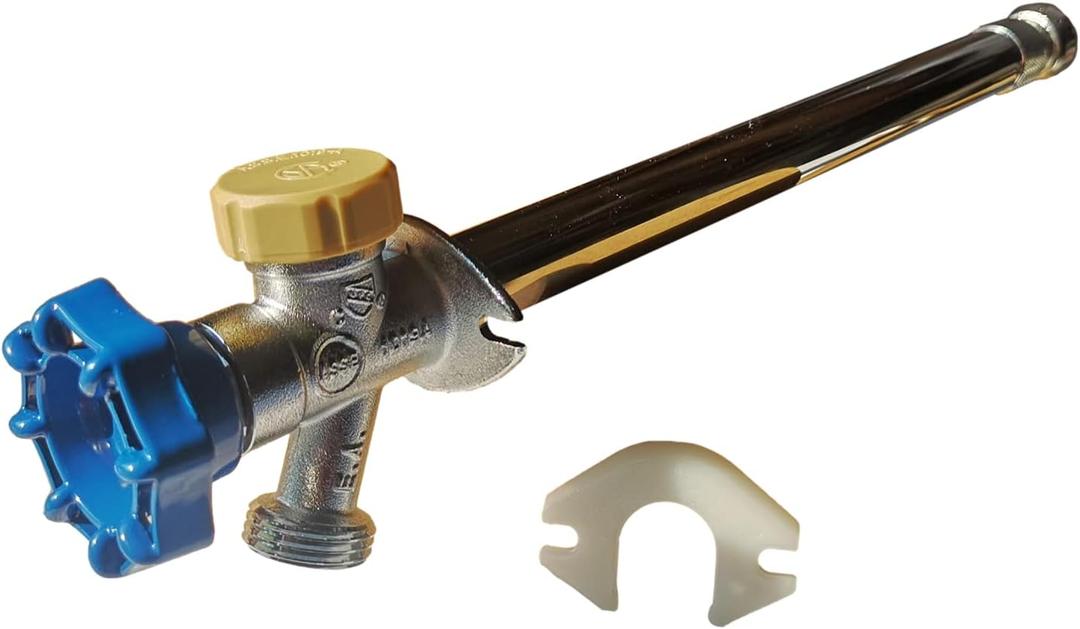 1 Piece XFITTING Anti-Siphon Frost Free Sillcock 10", 1/2" Push Fit x 3/4" GHT Valves, 1 Pack (1/2" Push Fit, 3/4" GHT)