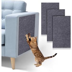 Palksky Climbing Cat Scratcher Mat, 3PCS 23.6"X11.8" Trimmable Self-Adhesive Cat Scratching Board, DIY Cat Scratching Pads for Couch Furniture Wall Cat Tree, Cat Climbing Wall Scratcher (Dark Gray 3Pack 23.6"X11.8")