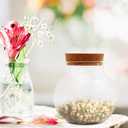 Round Glass Jar Storage Container, Plant Terrarium Display Glass, Moss Ball Bud Vases Jars, Easter Candy Jar Kitchen Canisters with Lid, for DIY Party Mason Jars Crafts Christmas Decoration (L)