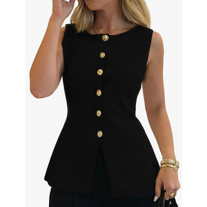 Womens Sweater Vest Button Down Sleeveless Cardigan Sweater 2025 Summer Trendy Casual Knit Tops Size S