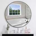 Round Wall Mirror 30 Inches, Large Circle Mirrors with Black Wood Frame for Bathroom, Entryway, Dining Room & Living Room,Tempered Glass-Shatterproof Mirror