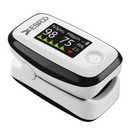 ESPOO Pulse Oximeter with 20 Memory, Oxygen Monitor Fingertip 4 Color TFT Display(SPO2), Alarm & Brightness Adjustable, Batteries & Lanyard Include(White&Black)