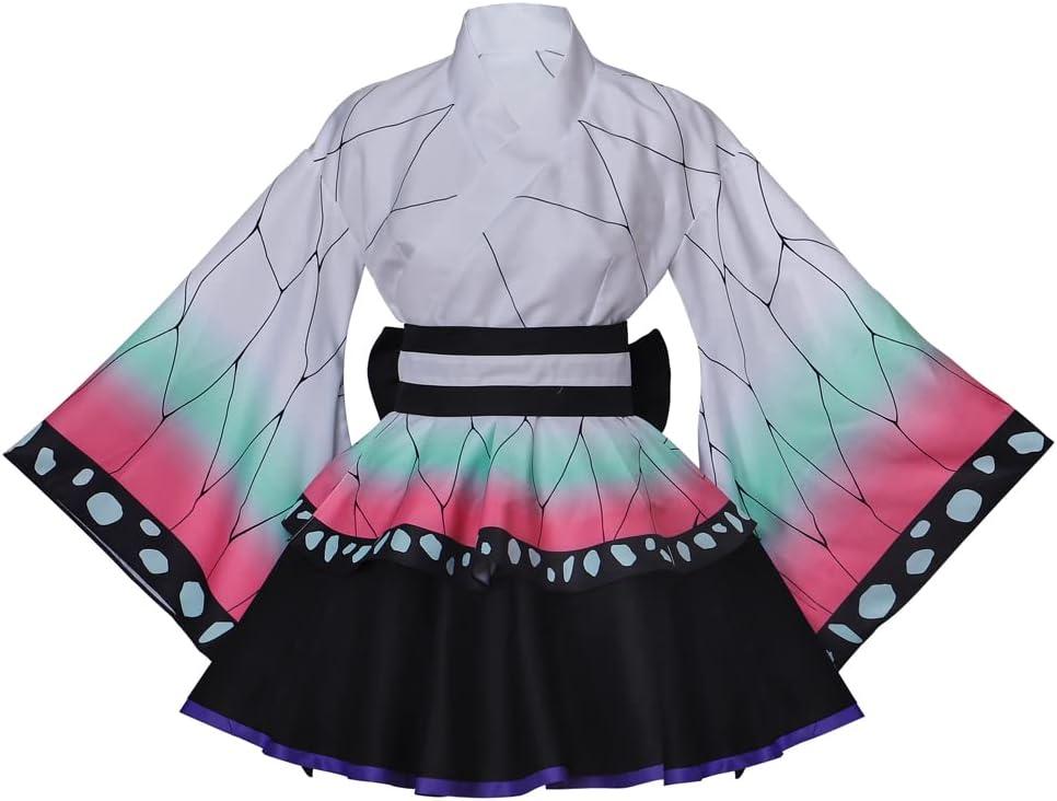 Hashibira Inosuke Cosplay Costume Women's Kimono Dress Suit, Medium