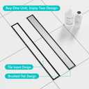 Neodrain 36-Inch Linear Shower Drain- with 2-in-1 Flat & Tile Insert Cover, Brushed 304 Stainless Steel Rectangle Shower Floor Drain, Floor Shower Drain with Adjustable Leveling Feet, Hair Strainer