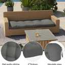 Outdoor Bench Cushion 44x22x4 Inch with Ties Loveseat Pads, Dark Grey