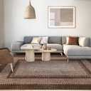 WESTLOOM Rugs for Living Room 8x10 Washable Rug Modern Braided Printed Rugs Large Bedroom Rug Boho Country Farmhouse Rug Non Slip Low Pile Indoor Nursery Home Office Floor Cover Accent Rug Brown