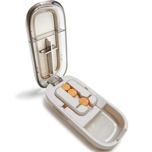Pill Cutter for Cutting Multiple Pills, 1/2 1/4 Pill Splitter for Large, Small and Tiny Pills, with Improved Sharp Blade, Adjustable Centering Device