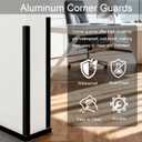 4PCS 48" Metal Corner Protectors, Aluminum Self Adhesive Corner Guards, Metal Wall Edge Protector Strip, Furniture Corner Protectors, Edge Trim for Cabinets and Kitchen Islands (Black, 48"x2"x2")
