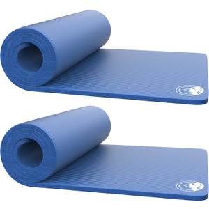 Foam Sleeping Pad for Camping - 1.25-Inch-Thick Waterproof Sleep Pad with Carry Straps for Cots, Tents, or Sleepovers by Wakeman Outdoors (Black) (Blue)