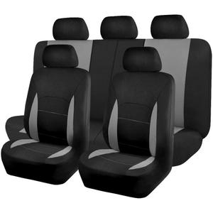 Flying Banner Car Seat Covers Front Seats Rear Bench Polyester car seat Protectors Easy installations Rear Bench Split Classic Man Lady Truck (Full Set - Low Back, Black Gray)