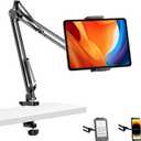 Tablet Holder for Desk, iPad Stand Phone Holder for Desk, Overhead Tablet Desk Mount for Bed with 360 Rotation, Compatible with iPhone iPad Kindle 4.7-13" Devices
