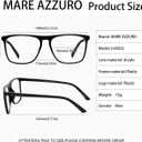 MARE AZZURO Reading Glasses Men Square Reader 0 1.0 1.25 1.5 1.75 2.0 2.25 2.5 2.75 3.0 3.5 4.0 5.0 6.0 (Black 200)