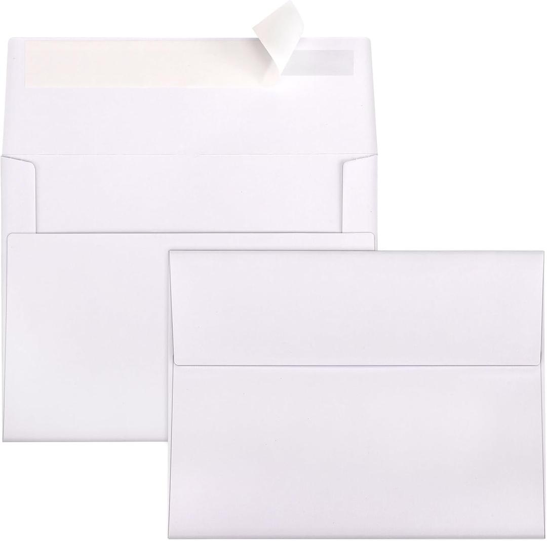 A2 Envelopes Self Seal 500 Pack - 4-3/8 x 5-3/4 White Invitation Envelopes Bulk for Postcard, Wedding, RSVP, Thank You Notes, Announcements, Greeting Cards, Photos
