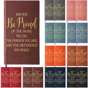 Fuutreo 20 Pcs Inspirational Teacher Gifts Journals, A6 Leather Notebook Bulk for Employee Appreciation Coworker Nurse Gift for Women Men (Multicolor)