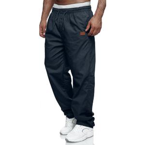 Mens Casual Jogger Pants Relaxed Fit Cargo Pants Drawstring Sweatpants Hiking Outdoor Twill Sport Pants (4X, Navy Blue)