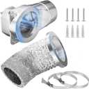 DV90 4" Magnetic Dryer Vent Kit with 2.6ft Aluminum Duct & 2 Clamps | Leak-Resistant, Heat-Resistant Flexible Hose, Easy Installation & Cleaning, For Most Dryers (DV90)