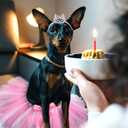 2 Pcs Dog Crown Headband Dog Tutu Dress Set Crystal Rhinestone Tiara Crown Tutu Skirt Pet Dress Costume for Puppy Birthday Party Wedding Photo Prop Costume(X-Large,Rose Red, White)