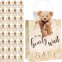 Tinlade 32 Pcs Bear Baby Shower Bags We Can Bearly Wait Goodie Bags with Handles 5.9x2.8x7.1 In Baby Shower Favor Decorations for Guests Presents Supplies