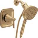 Moen Ronan Bronzed Gold Single-Handle Modern Shower Faucet with Square Handheld Rain Shower Spray Head Featuring Magnetix, Valve Included, 82023BZG