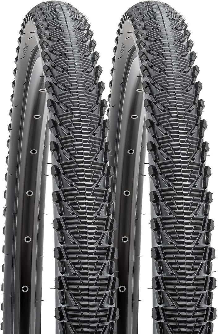 YUNSCM 26" Bike Tires 26x2.125 57-559 All Terrain Tires Fit for Gravel, Mountain, Road, Hybrid Bike 26x2.125 26x2.15 Bicycle Tires 2-PCS  (Black)