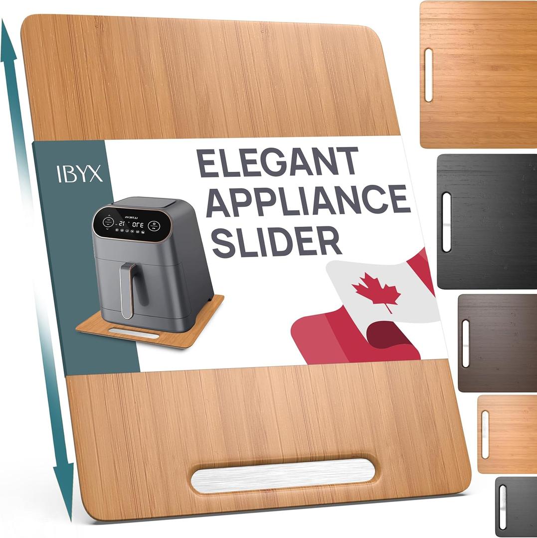 Ibyx Elegant Sliding Tray for Your Coffee Maker & Heavy Kitchen Appliances - Sturdy, Slides Easily from Under The Cabinet (Natural, 12"W x 16"D)