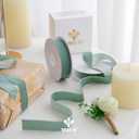 2 x MEEDEE Dusty Blue Velvet Ribbon 1 Inch Single Face Nylon Velvet Ribbon 2 Rolls 20 Yards Antique Blue Ribbons for Christmas Tree, Gift Wrappig, Rustic Wreath, Velvet Bow Making, Home Decor