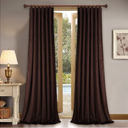 StangH Brown Velvet Curtains 84 inches Back Tab Soft Thick Blackout Thermal Insualted Window Drapes for Patio Door Blinds Elegant Home Decoration, W52 x L84, 2 Panels