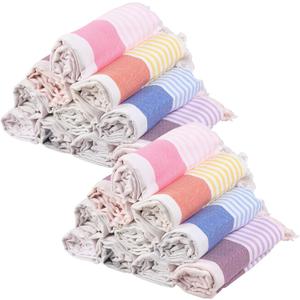 Mepase 20 Pack Turkish Beach Towels 39 x 71 Inch Cotton Turkish Sand Free Bath Towels Bulk Lightweight Quick Dry Blanket with Fringe for Beach Pool Yoga Travel Camping