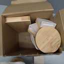 7 Pcs Velvet Jewelry Bust Display for Vendors with Bamboo Stand Set Necklace Display Stand Bamboo Ring Earring Organizer Christmas Gift(Beige)