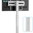 AX WABER Mobile TV Stand with Power Outlets, Floor Portable TV Stand with Wheels for 27-65Inch LCD LED OLED Flat/Curved Panel Screen TVs, Swivel,Height Adjustable&Wood Base, RollingTV Cart White (Grain)