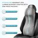 Coverado Memory Foam Car Seat Cushion and Lumbar Support Headrest Pillow, 2-in-1 Integrated Ergonomic Back Support Neck Pillow, Breathable Seat Cushion for Sciatica Back Tailbone Pain Relief, Gray