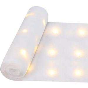 1 Roll Christmas Fake Snow Blanket with Lights7017.7 Inchs Thick Artificial Blanket for Christmas Village Display Fluffy Christmas Tree Base Cover Winter Wonderland Decorations