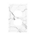 JOOJIAO Outlet Covers Abstract Luxury White Gray Marble Decorative 1 Gang Duplex Light Switch Cover Plate Single Electrical Receptacle Wall Plate Plug Switchplate Faceplate for Bedroom Decor