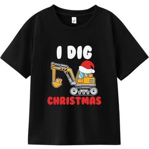Christmas Shirts for Toddler Boys Girls Kids 2-8 Years, Santa Reindeer Snowman Dinos Truck Short Sleeve Tee 2-3T