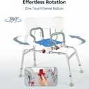 Sliding Shower Chair with Swivel Seat & Silicone Mat, 450lbs Capacity