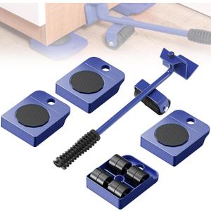 Furniture Movers with Wheels,Furniture Dolly with 4 Wheels,330Lbs Capacity Furniture Lifters,360 Rotation Furniture Lift Mover Tool Set for Heavy Furniture,Refrigerator,Sofa,Cabinet (Blue+black)