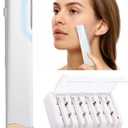 Dermaplane Facial Razor for Women  Electric 3-Speed Sonic Face Hair Removal Tool with LED Light, Peach Fuzz Remover & Exfoliating Dermaplaning Tool, USB-C Rechargeable with 5 Replacement Heads