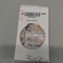 24 Pcs White Flower Press on Nails Medium Square White French Fake Nails Nude False Nails with Silver Glitter Design Glossy Nail Tips Full Cover Acrylic Nail Kit for Women Manicure 24 Pcs